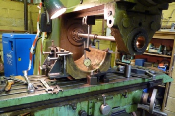 Setting up in the milling machine.