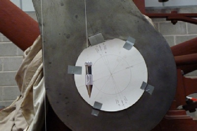 Similarly, the other end of the beam had to be aligned with the crankshaft. In both cases a plumb bob and line was used. In this case the co