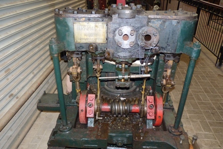 First stages of dismantling the Donkin steering engine, exposing worm/worm wheel drive.