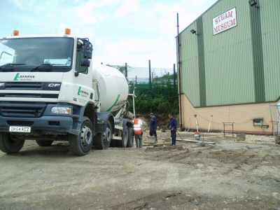 Concreting the foundations for the extension.