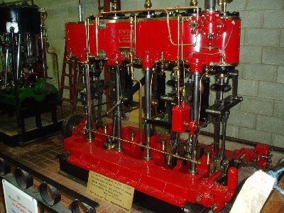 The splendid looking Plenty marine engine, recently restored.