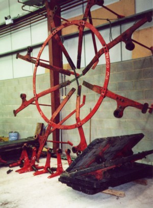 All that is left of the original 'Reliant' paddle wheel. Some of the wooden paddles can be seen, bottom right.