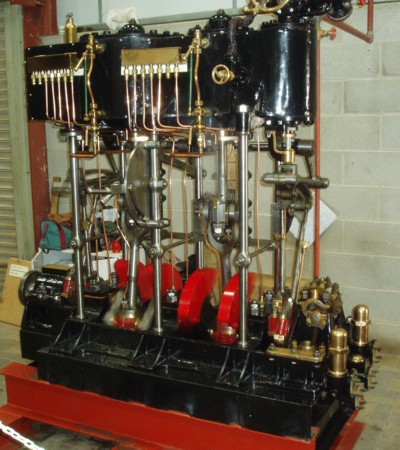 Samuel White vertical compound marine engine after restoration.
