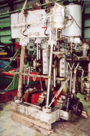 The Yarwood compound marine engine just as it was after unloading.