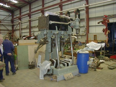 The Yarwood Vertical Compound Engine under restoration.